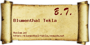 Blumenthal Tekla névjegykártya